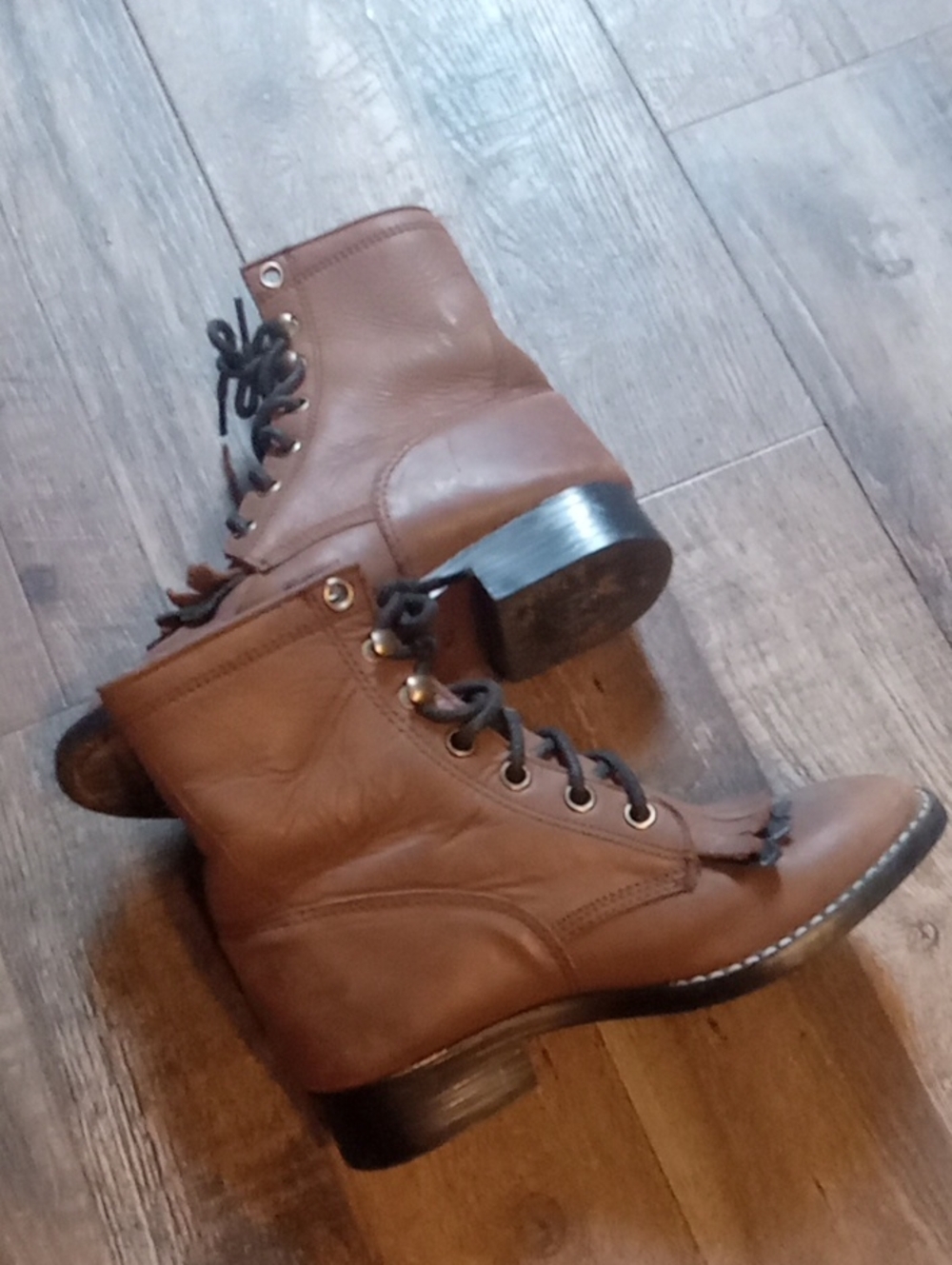 Dan Post Girls Brown Lace-Up Ankle Boots